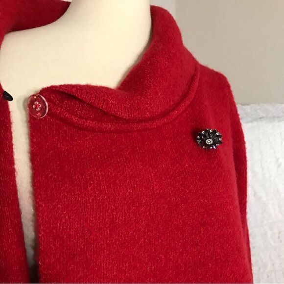 Adrienne Vittadini Red Wool Blend Sweater Size M - Picture 10 of 10